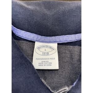 Brooks Brothers 1818 Mens Blue White Stripe Polo Shirt Slim Fit Performance Sz L